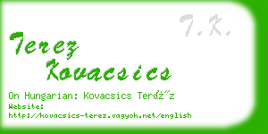 terez kovacsics business card